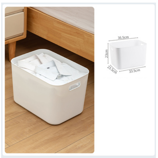 Popular solid color desktop storage box (white super large model without lid)