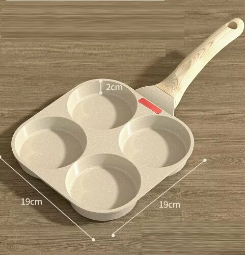 Popular four-hole fried egg burger pan (universal ceramic white)