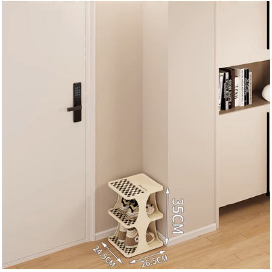 Popular multi-layer dustproof simple small shoe cabinet (3 layers of stacked shoe racks)