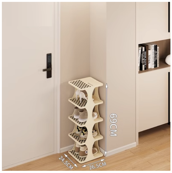 Popular multi-layer dustproof simple small shoe cabinet (5 layers of superimposed shoe racks)