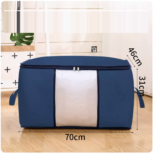 New clothing storage bag (navy blue 100 liters (window))