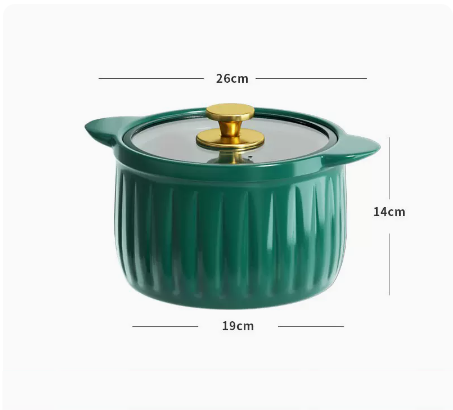The new non-stick pot stew pot ceramic casserole for gas stoves (Morandi green) is recommended for 3-5 people to use 3.5ML
