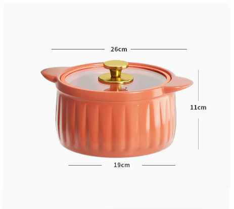 New non-stick pot stew pot ceramic casserole for gas stove (Aima Orange) recommended for 2-3 people 2.5ML