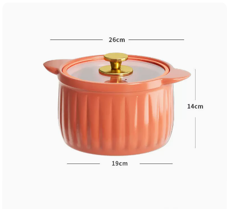 The new non-stick pot stew pot ceramic casserole for gas stoves (Aima Orange) is recommended for 3-5 people to use 3.5ML