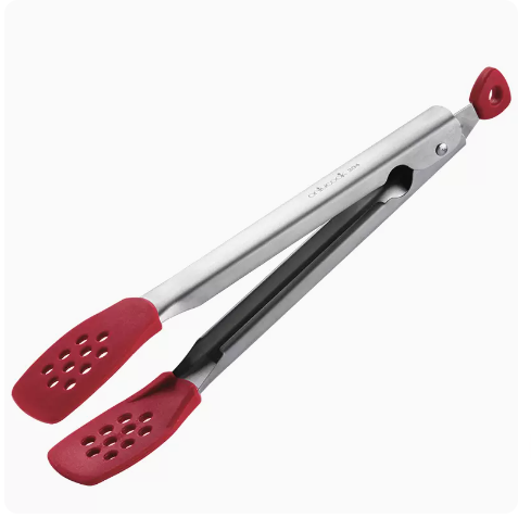 New silicone clips, high temperature resistant stainless steel snack food barbecue meat steak hand cake special clip (red)