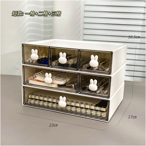 Hot-selling storage box transparent drawer type (short model with one grid + two grids + three grids)