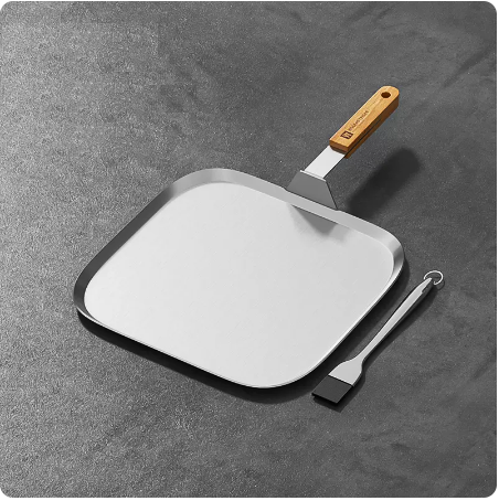 Hot selling three-layer composite steel steak frying pan uncoated oil brush induction cooker gas universal