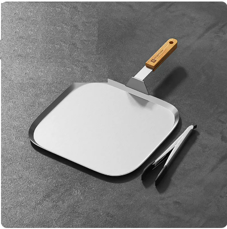 Hot selling three-layer composite steel steak frying pan uncoated with steak clips induction cooker gas universal