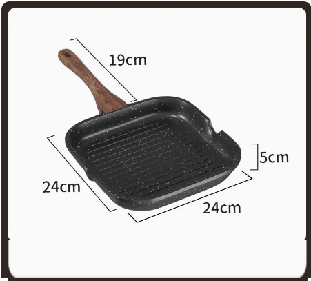 Hot selling steak frying pan striped non-stick pan omelette household pan induction cooker gas universal (black)