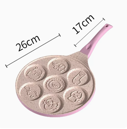Hot Selling Waffle Seven-Hole Multifunctional Frying Pan Non-Stick (Powder Handle)