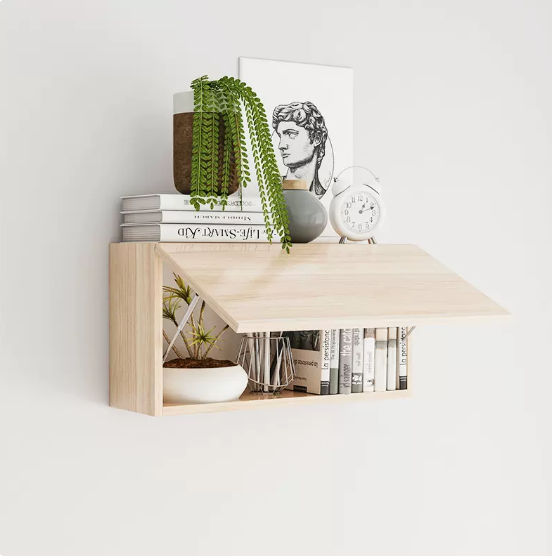 Hot selling wall bookshelf storage rack (60*20 log frame + log door)