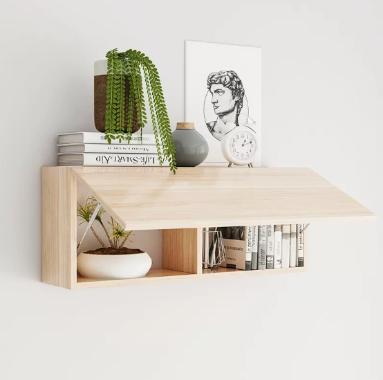 Hot selling wall bookshelf storage rack (80*20 log frame + log door)