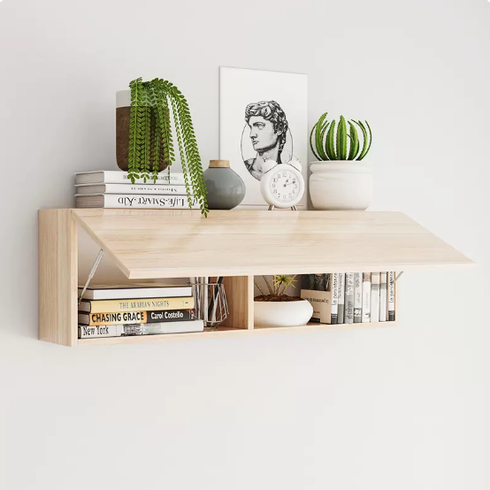 Hot selling wall bookshelf storage rack (100*20 log frame + log door)