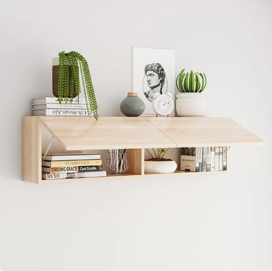 Hot selling wall bookshelf storage rack (120*20 log frame + log door)