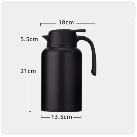 熱賣316不銹鋼保溫壺(黑色)（大號）2000ML