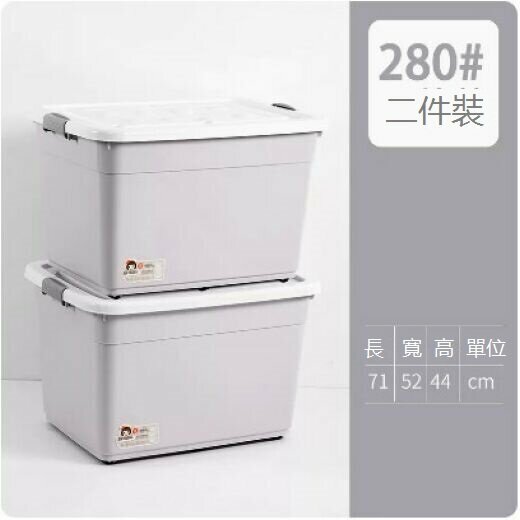 Hot selling plastic organizing box with lid (Nordic Gray 2 pack [Extra Large 280#L])
