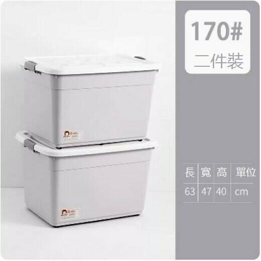 Hot selling plastic organizing box with lid (Nordic Gray 2 pack [XL 170#L])