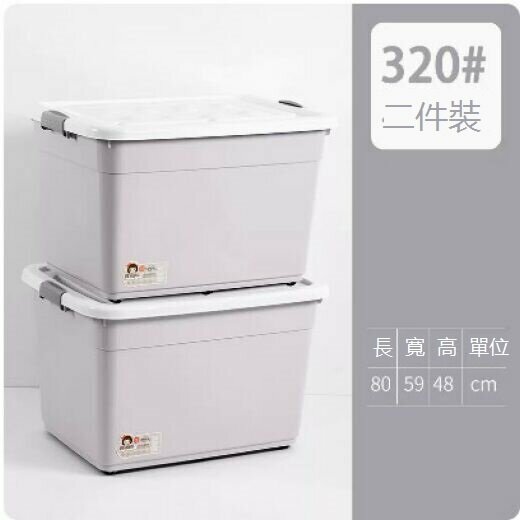 Hot-selling plastic organizing box with lid (Nordic Gray 2-pack [Large Size 320#L])