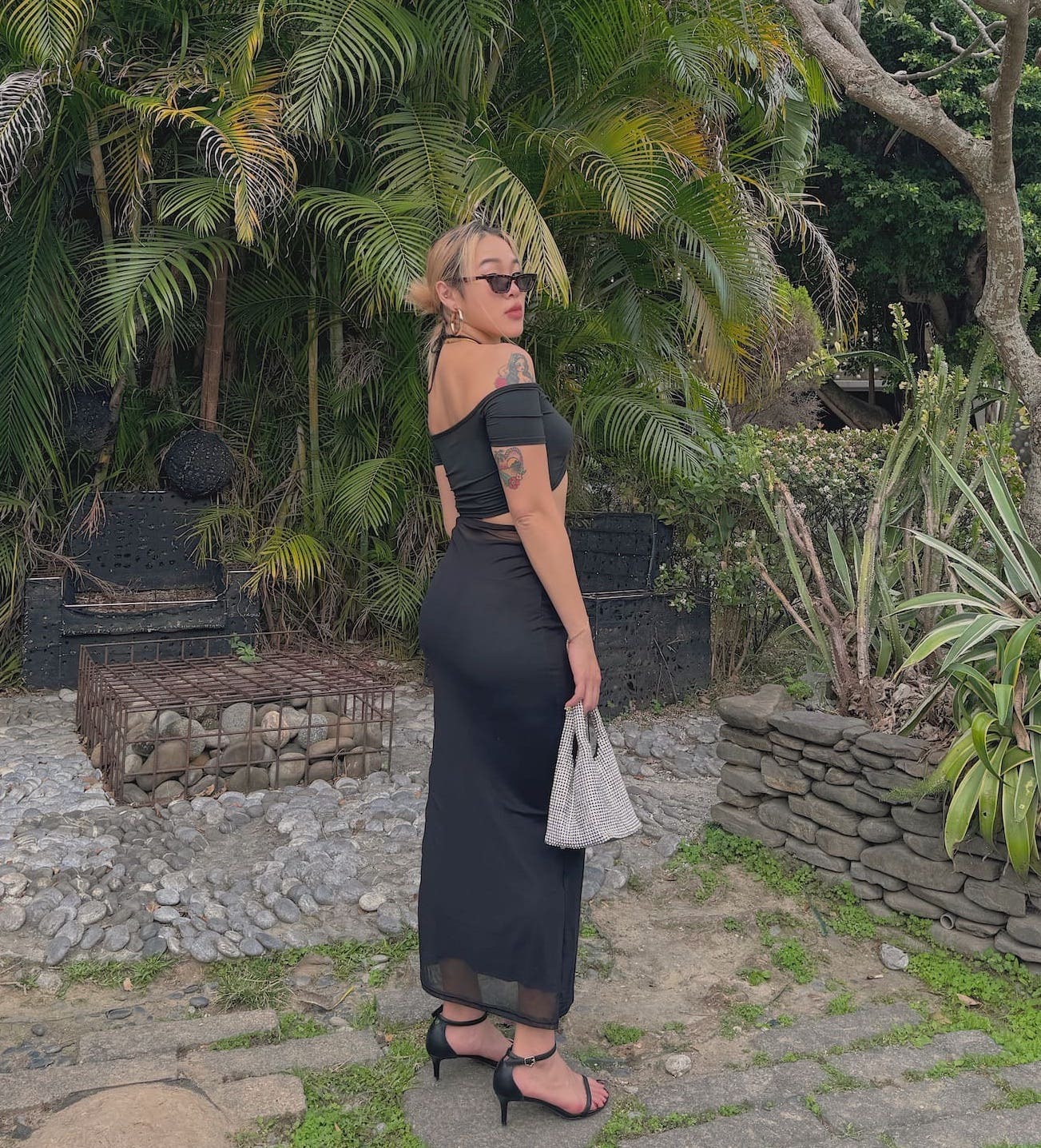 比例神器✨美式黑網紗長裙