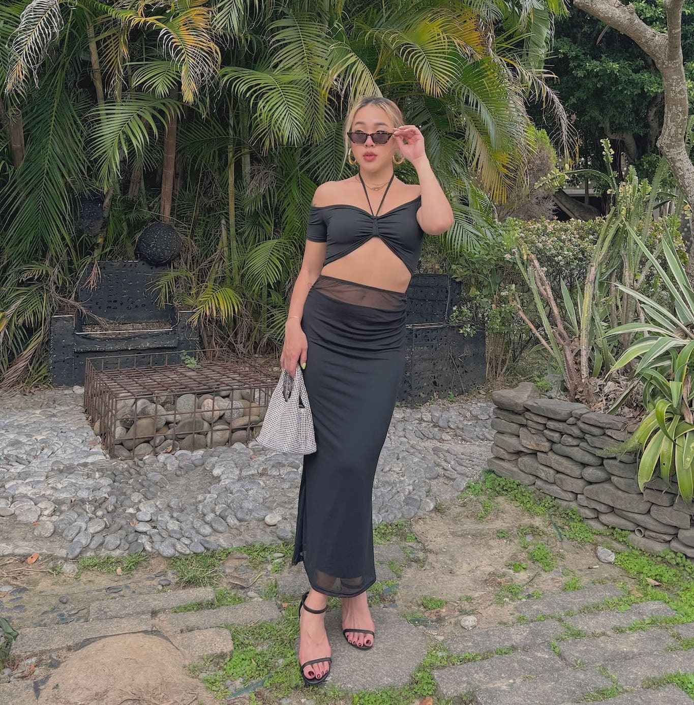 比例神器✨美式黑網紗長裙