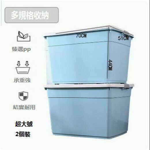 熱賣衣服雜物收納箱（超大號藍色2件套(6輪））