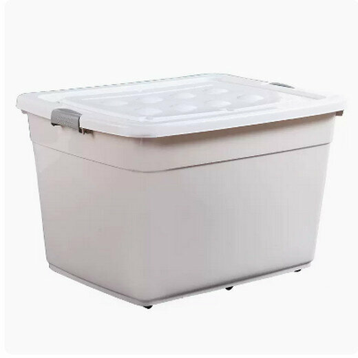 熱賣塑料收納箱子（80L 長53寬39高34cm 象牙白）