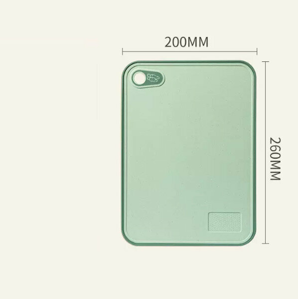 Hot selling antibacterial and mildew-proof household plastic straw double-sided small cutting board for infants and babies (green 260*200*8mm)