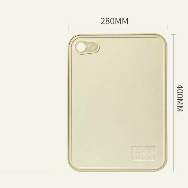Hot selling antibacterial and mildew proof household plastic straw double-sided small cutting board for infants and babies (beige 400*280*10mm)