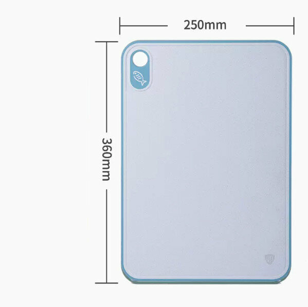 Hot selling antibacterial and mildew proof household plastic straw double-sided small cutting board and baby food supplement board (blue 360*250*10mm)