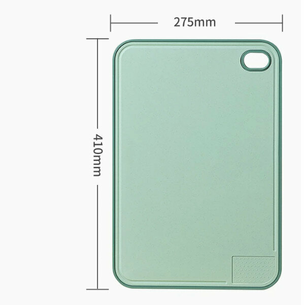 Hot selling antibacterial and mildew-proof household plastic straw double-sided small cutting board baby food supplement board (green 410*275*8mm)