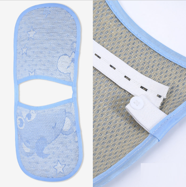Hot Selling Hand Pillow Seat Ice Silk Breathable Baby Arm Seat (Upgraded Button Blue) (Size: 15cm*34cm)
