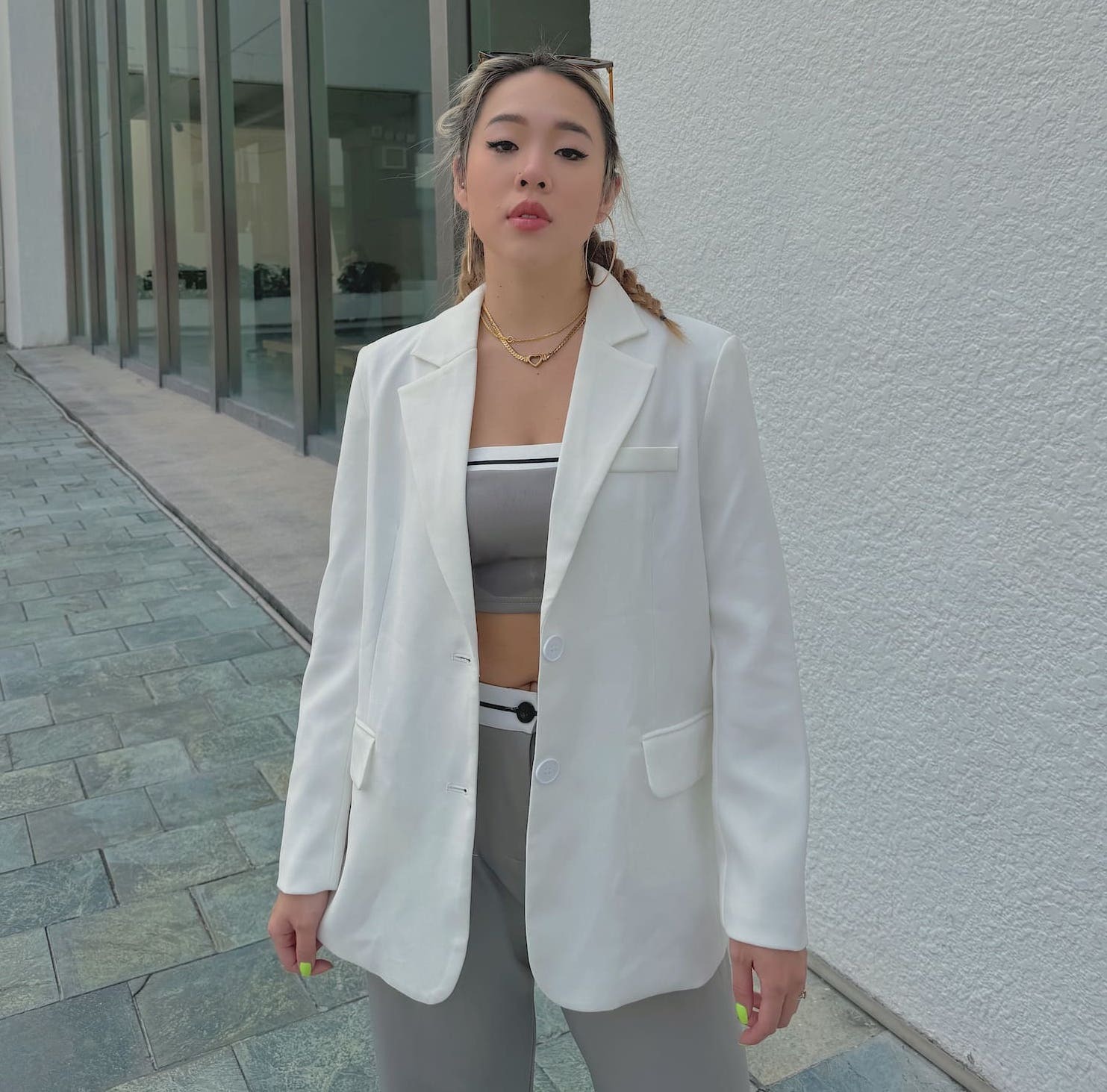 春夏薄款🤍白色休閒感西裝外套