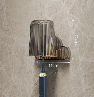爆款免打孔壁掛式牙杯牙刷置物架(雲朵黑色)(尺寸:11*11CM)