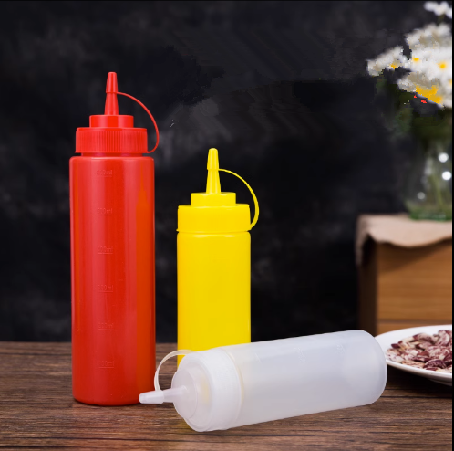 爆款3個裝擠壓式醬料瓶（黃色）（規格：240ML-720ML）（下單後請聯絡客服確認發貨尺寸）