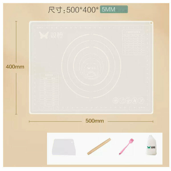 Popular silicone rolling mat antibacterial food grade thickened baking silicone mat ([Third generation - transparent antibacterial] 50*40cm)