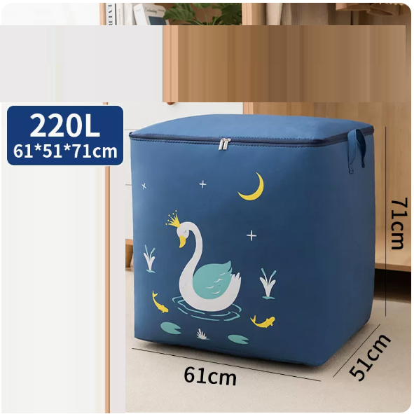 Popular clothing storage bag (White Swan 220 liters (zipper))