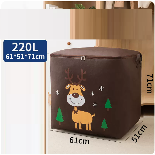 Popular clothing storage bag (Christmas deer 220 liters (zipper))