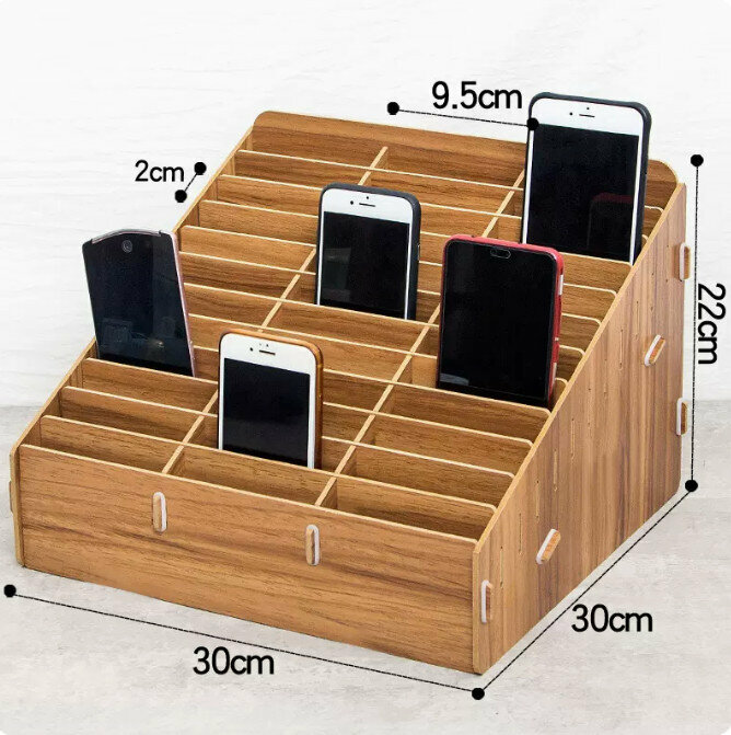 Popular desktop storage box (36 compartments walnut color)