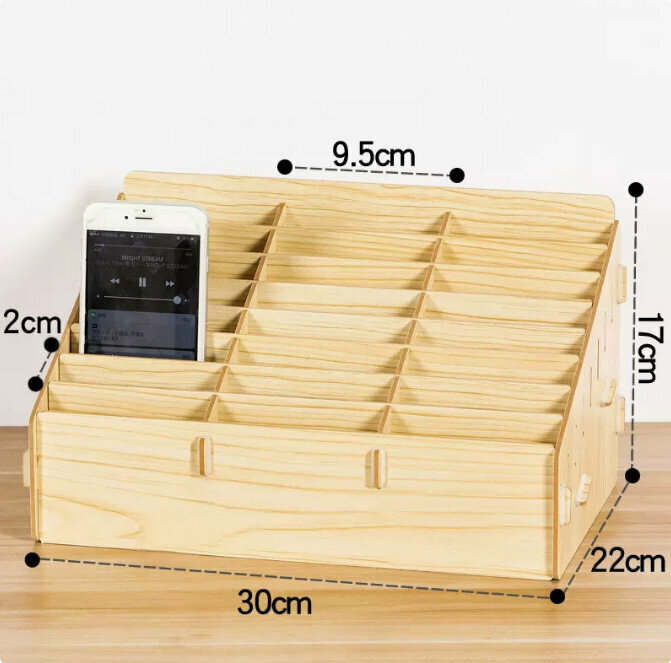 Popular desktop storage box (24 compartments oak color)