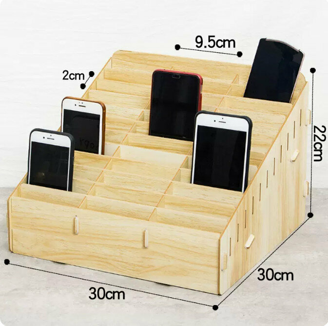 Popular desktop storage box (36 cells oak color)