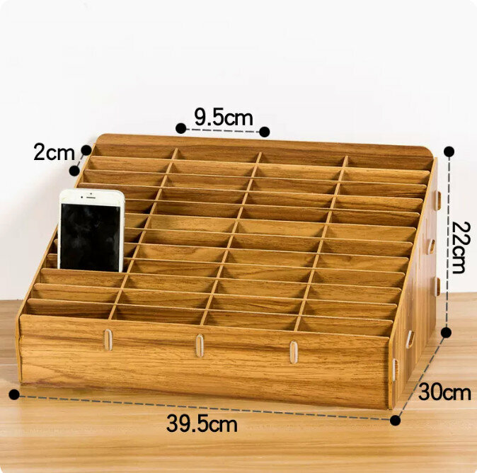 Popular desktop storage box (48 compartments walnut color)