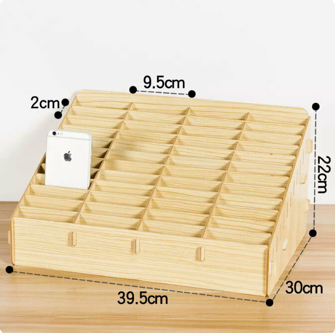Popular desktop storage box (48 cells oak color)