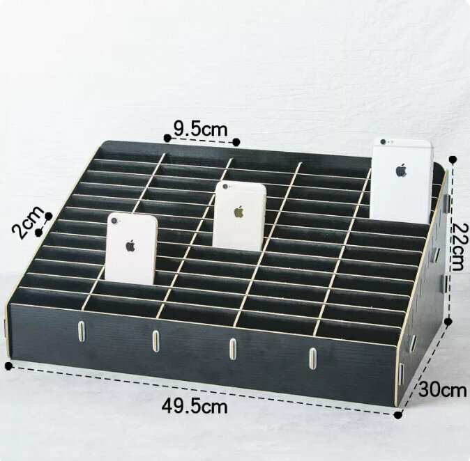 Popular desktop storage box (60 cells black oak)