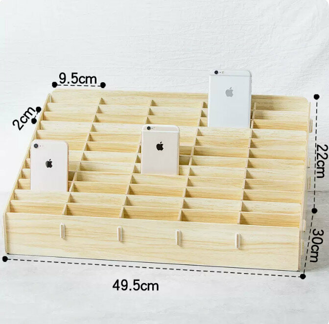 Popular desktop storage box (60 cells oak color)