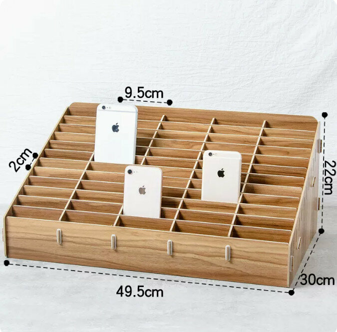 Popular desktop storage box (60 grids in walnut color)