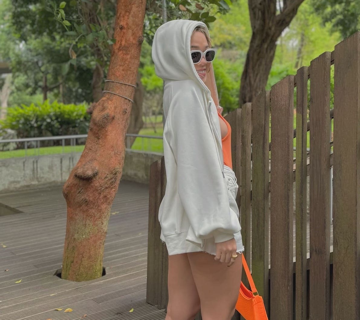 超舒服🧁奶油白OVERSIZE連帽外套