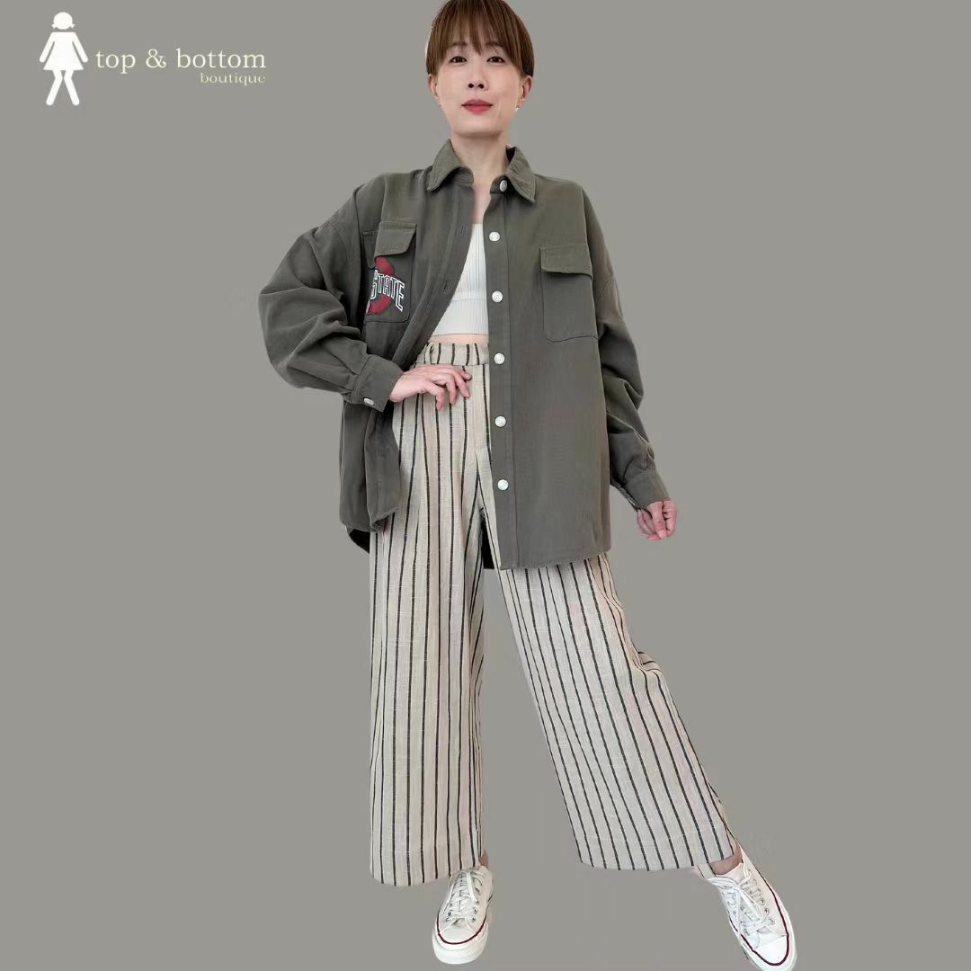 LINEN STRIPED LONG PANT