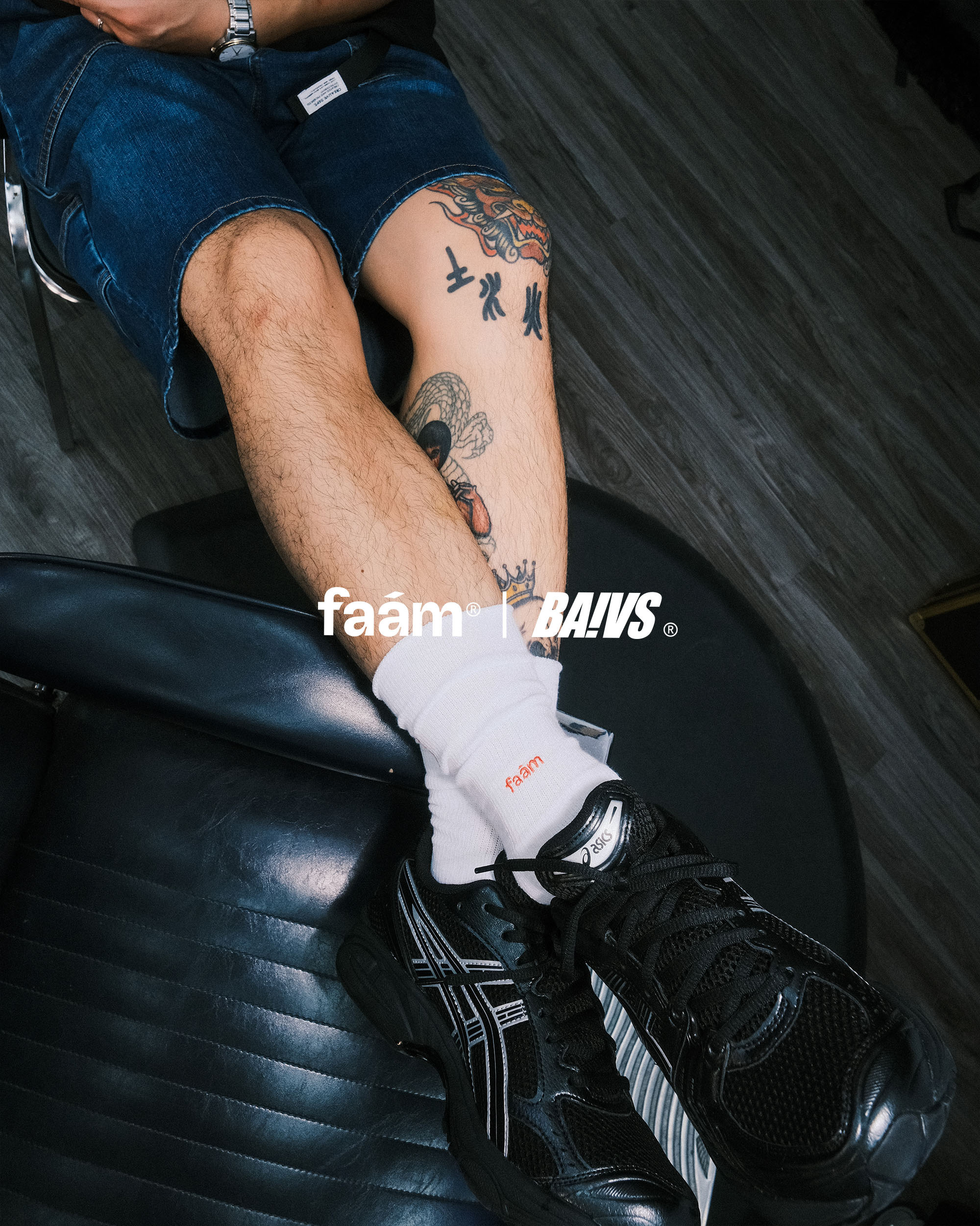 BAIVS® X faam® 混紗針織高筒毛襪 (二入組)