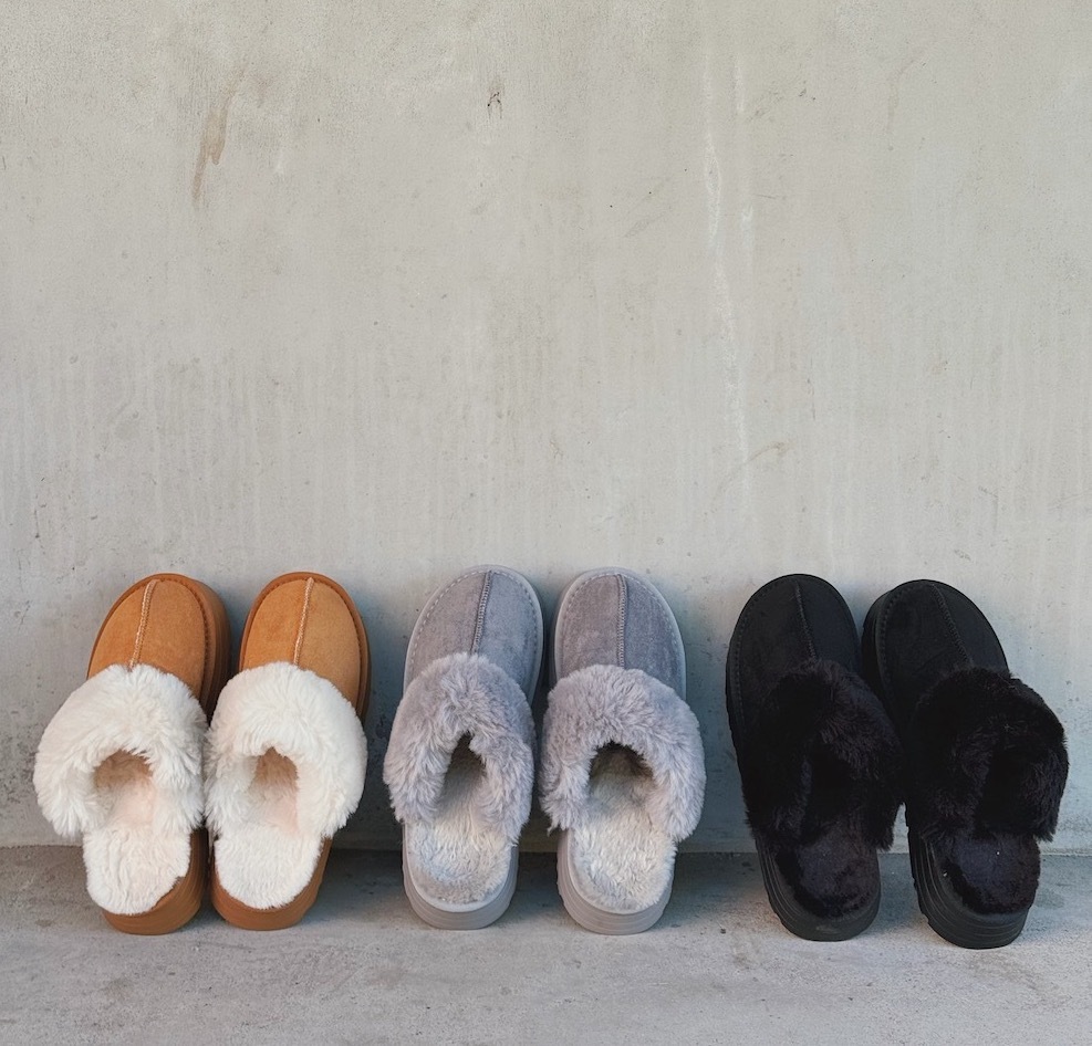 厚底毛毛雪靴拖