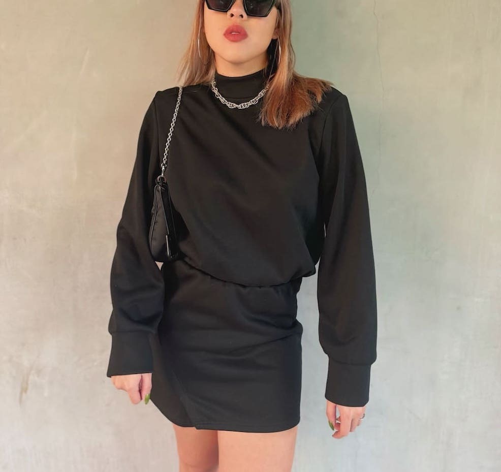 美式黑棉質套裝